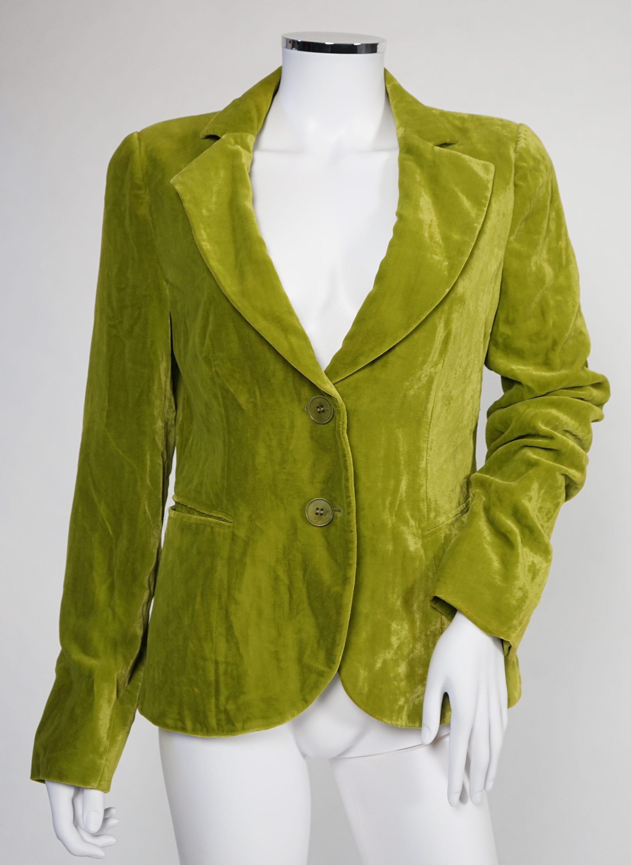 Four Emporio Armani lady's jackets, light blue silk size EU 46, all the others size EU 44